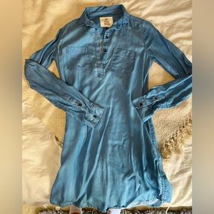 Jean shirt dress with sleeves